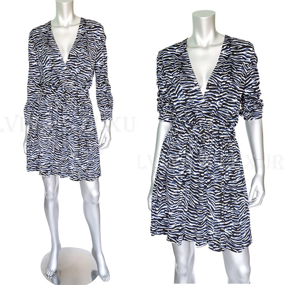 JUST CAVALLI BY ROBERTO CAVALLI DRESS TIGER PRINT FAUX WRAP